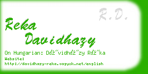 reka davidhazy business card